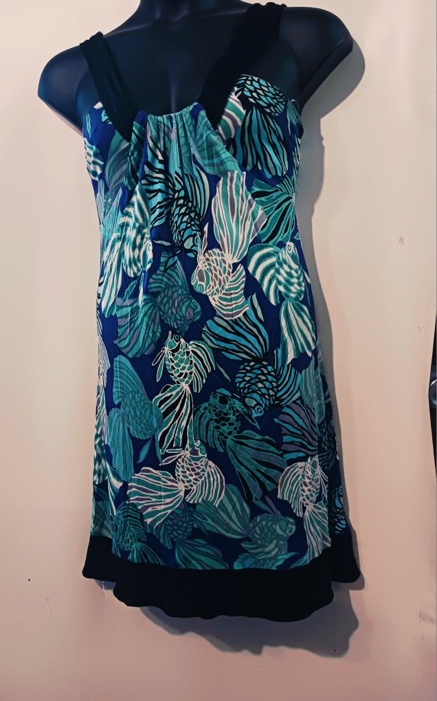 Tropical Style Summer Dress 100% SILK M