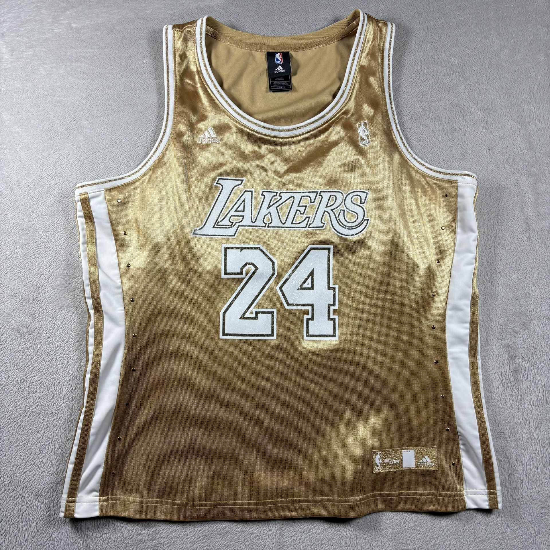Women's XL Gold Adidas NBA 4her KOBE BRYANT #24 Los Angeles Lakers