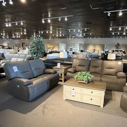 Grey Power Reclining Sofa And Loveseat