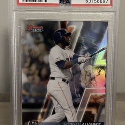 2020 YORDAN ALVAREZ REFRACTOR RC ROOKIE #45 BOWMAN'S BEST PSA GEM MINT 10 🔥🔥