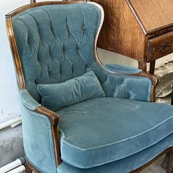Two vintage hardwood chairs comfy clean