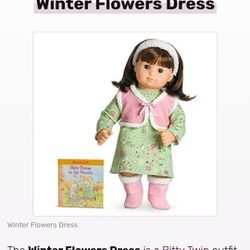 American Girl Bitty Baby Winter Flowers dress good condition