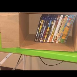 box of Blu-rays movies and TV series