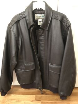 LL Bean Leather A-2 Flight Jacket Large