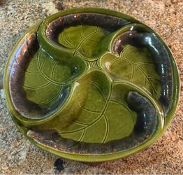 Vintage 70s Divided Leaf Platter Dish Santa Anita Ware