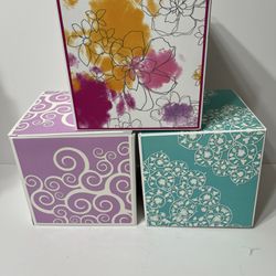 EZ Gift Box Set Of 12 Spring Colors 7x7x7 , includes Gift Tissue & Greeting Card & envelope, easy to assemble, ready to go, made in the us 