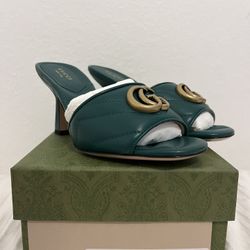 Green Gucci GG Heels Size 35 US 5