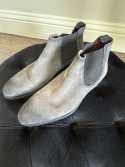Saks Fifth Avenue By Magnanni Gray Suede Chelsea Boots Size 11.5-12