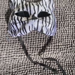 Halloween Black And White Cat Mask.