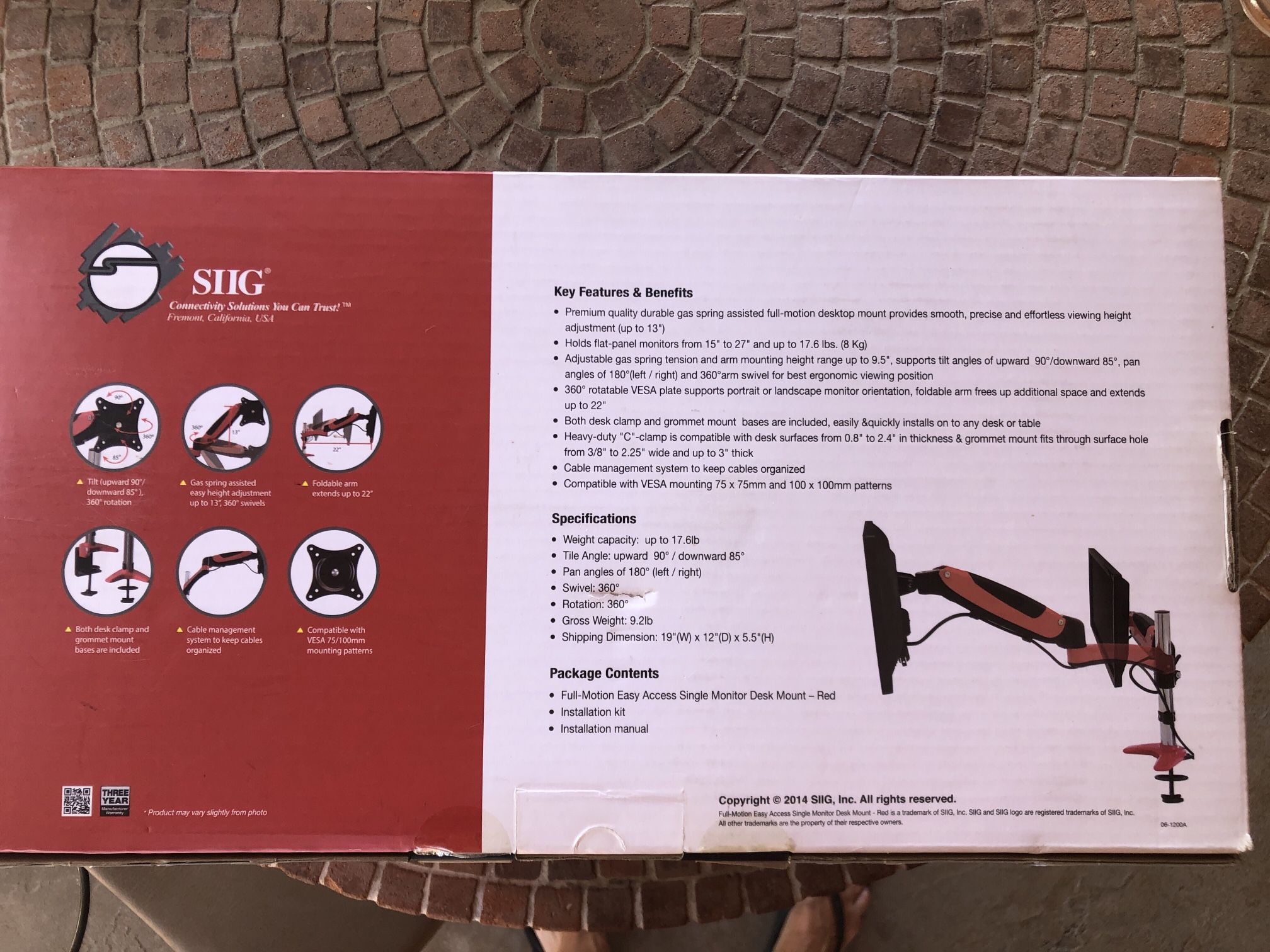 SIIG Full-Motion Easy Access Desk Monitor