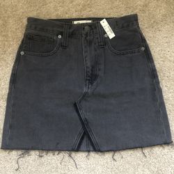 MADEWELL Rigid Denim A-Line Mini Skirt