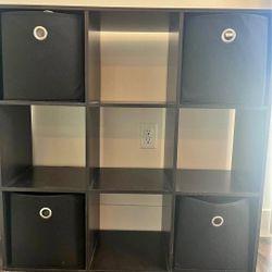 Two Shelves With Cubbies Included Dark Brown