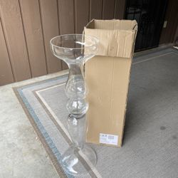2 Accent Decor Tall Glass Vases/flower Stand 