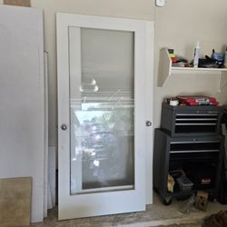 French Door With Single Pane Clear Glass