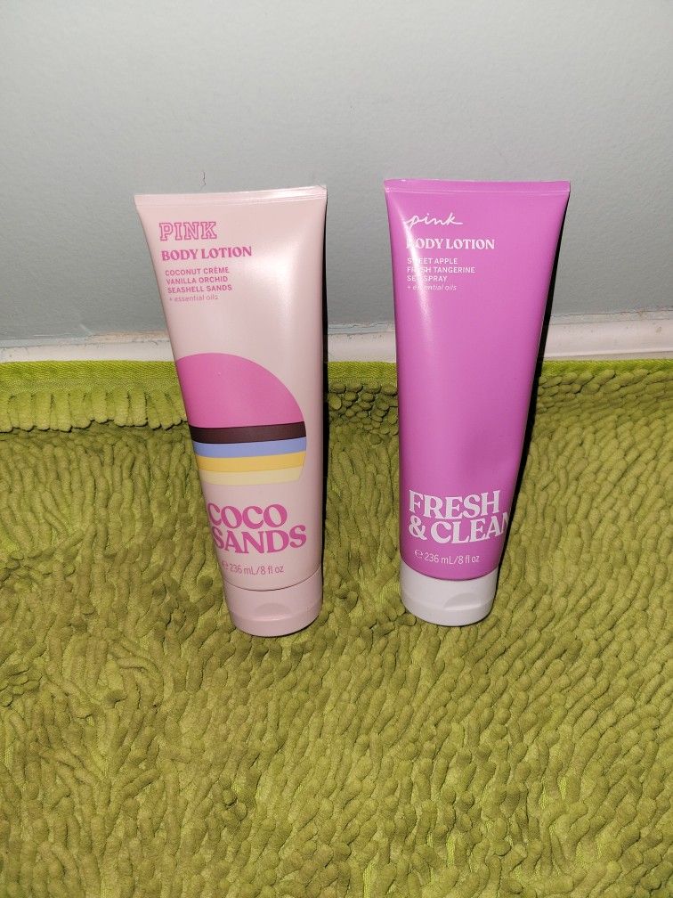 2 Pink Body Lotion 8oz Coco Sands/ Fresh And Clean