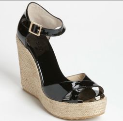 Jimmy Choo Black Patent Espadrilles