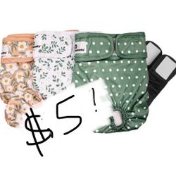 Pet Parents® Washable Dog Diapers (3pack) + Extendrs® Of Durable Doggie Diapers, Premium Dog Diapers Female (X-Large, Daisy)