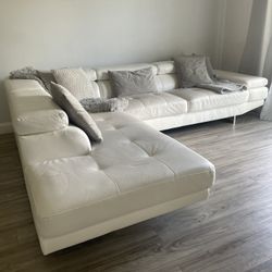 White Leather Sofa Couch