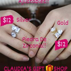 BEAUTIFUL SILVER RINGS!! Zirconia Triple AAA QUALITY STONE