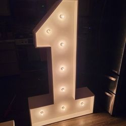 5ft Wooden Marquee Number 