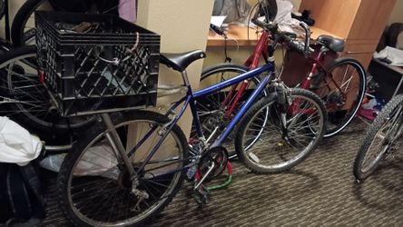 Huffman/Huffy Blue Bike with built on crate on the back for groceries or your bags or small dog.