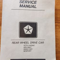 CHRYSLER 1987 Service Manual Repair Cars Auto Book Gran Fury Diplomat Cars