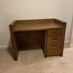 Solid Pine Wood Vintage Desk