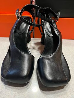 NEW Black Wide Toe/Open Side Platform Heel