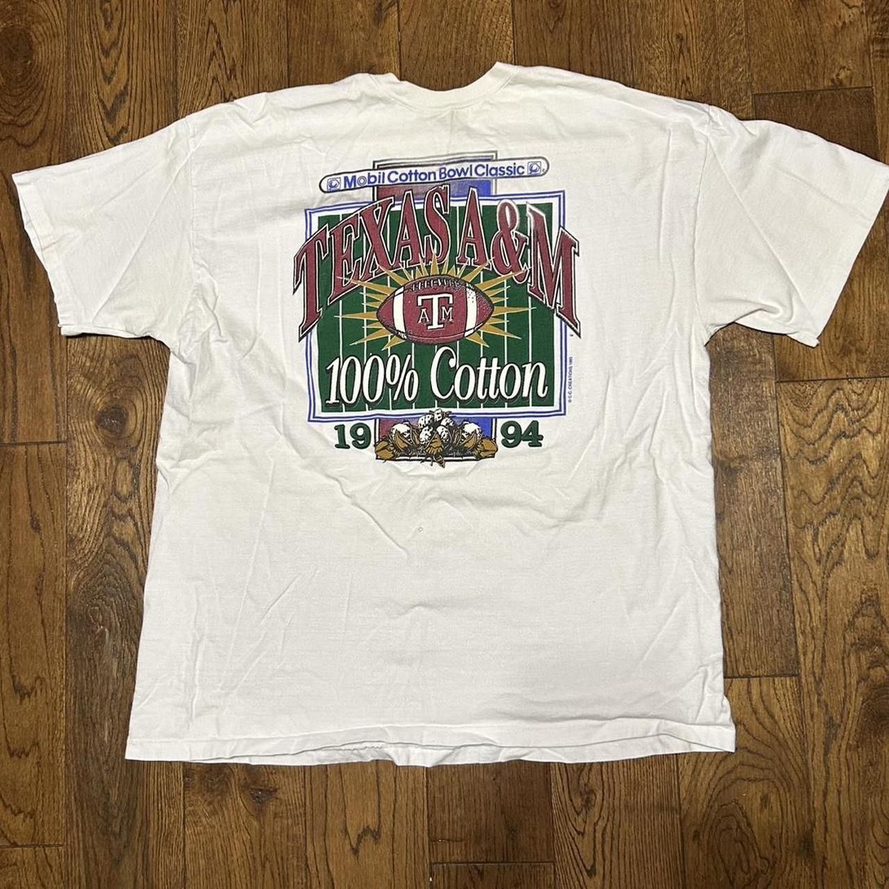 Texas A&M Aggies 1994 Mobil Cotton Bowl 90s white Vintage Hanes XL Tee