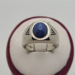 14k Gold Blue Star Sapphire Ring