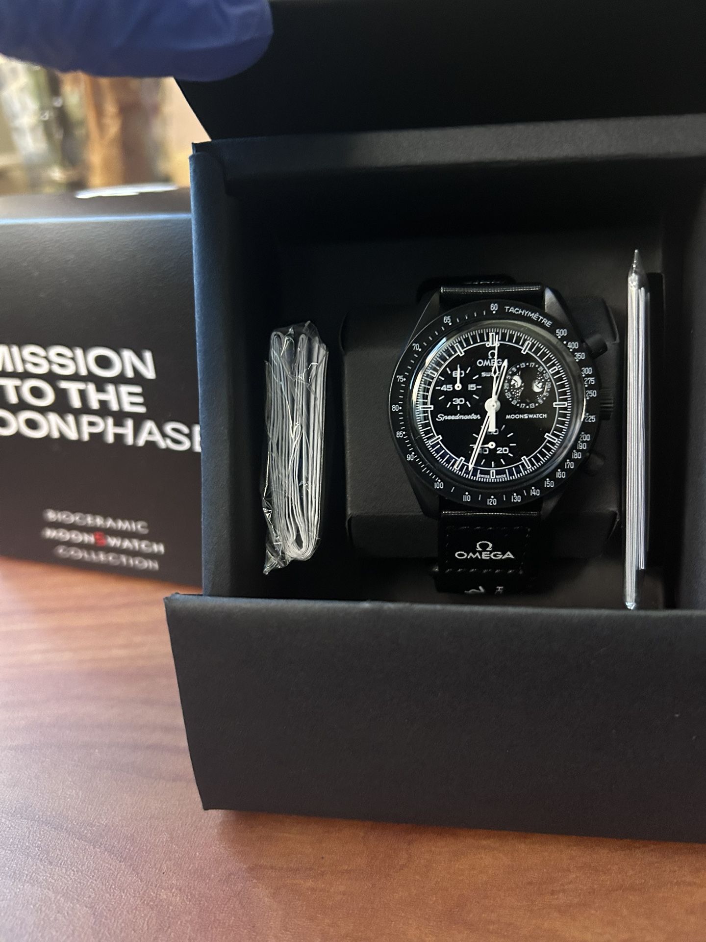 OMEGA X SpeedMaster Mission To The Moon Bioceramic Swatch With Box