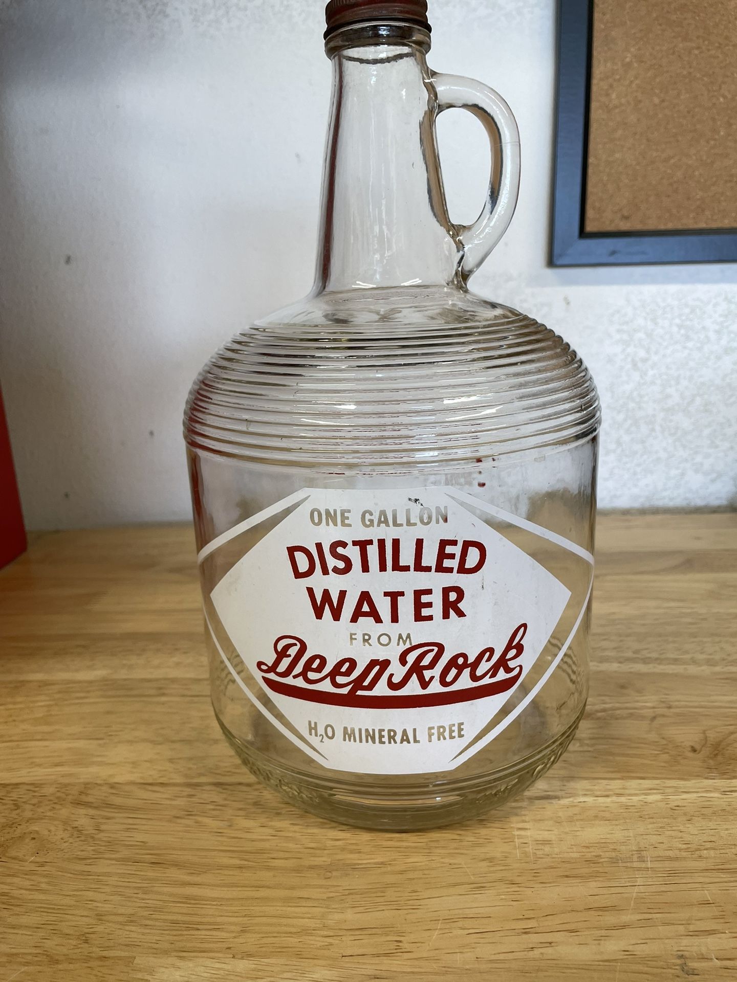 VINTAGE!! DEEP ROCK DISTILLED WATER BOTTLE - ONE GALLON!