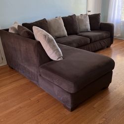 Small Brown Sectional Sofa for Living Room 