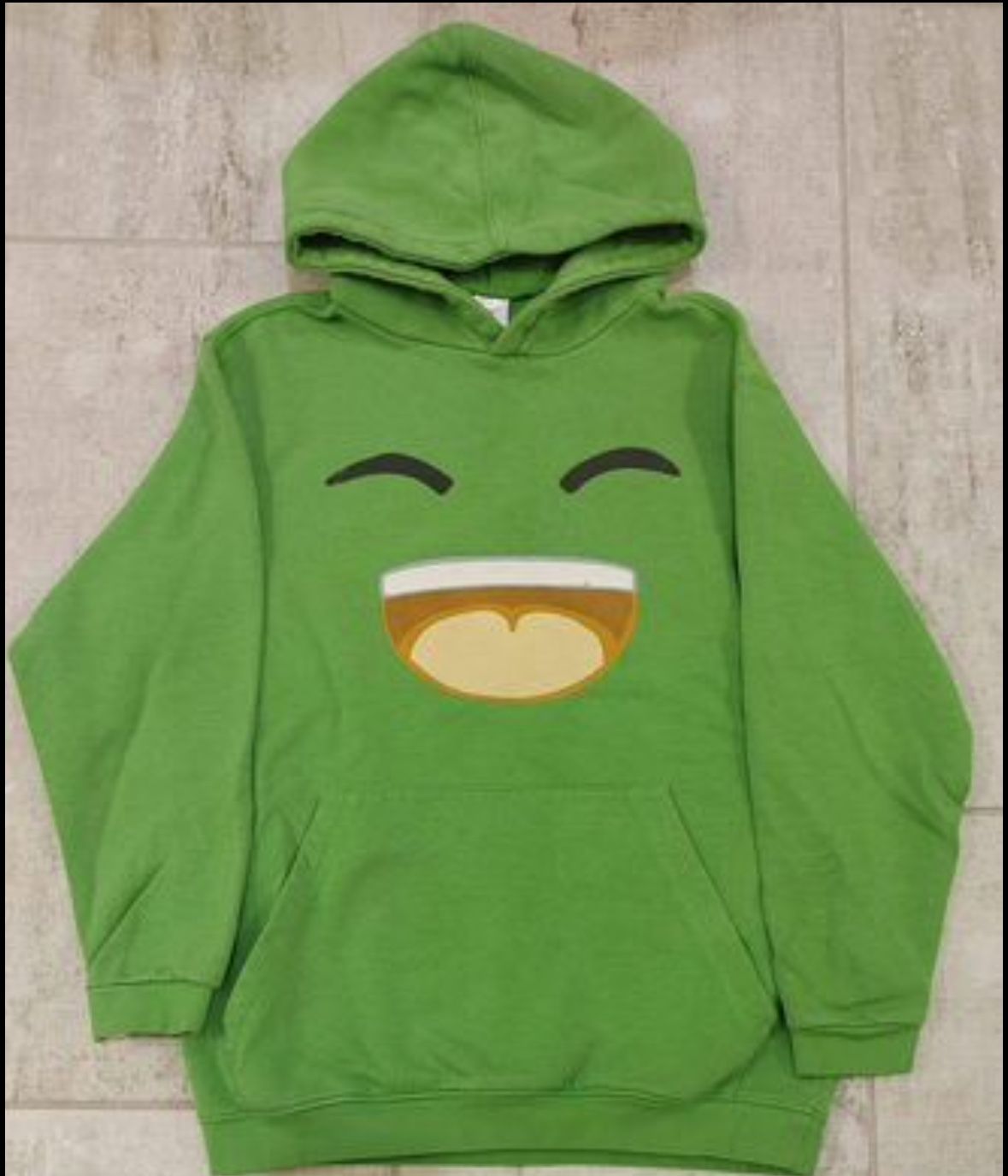 Green Happy Hoodie Hooded Sweatshirt Sz 12/14