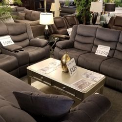 Brand New Manual Reclining Sofa + Loveseat 2PCs Set