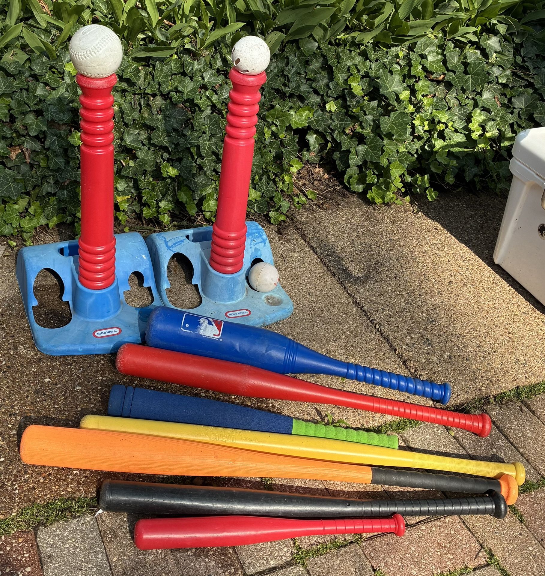 Set Of Whiffle Balls, Bats, and Tees