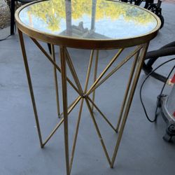 Gold Plated Mirror Top Table
