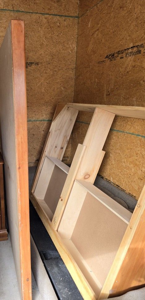 Full size solid wood bed 2-drawer storage PLUS headboard W/shelves