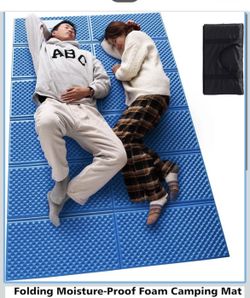 Camping Foam Sleeping Pad Lightweight Closed Cell Folding Camping Mat Moisture-Proof Camping Mattress Portable for Outdoor Hiking Mountaineering Blue