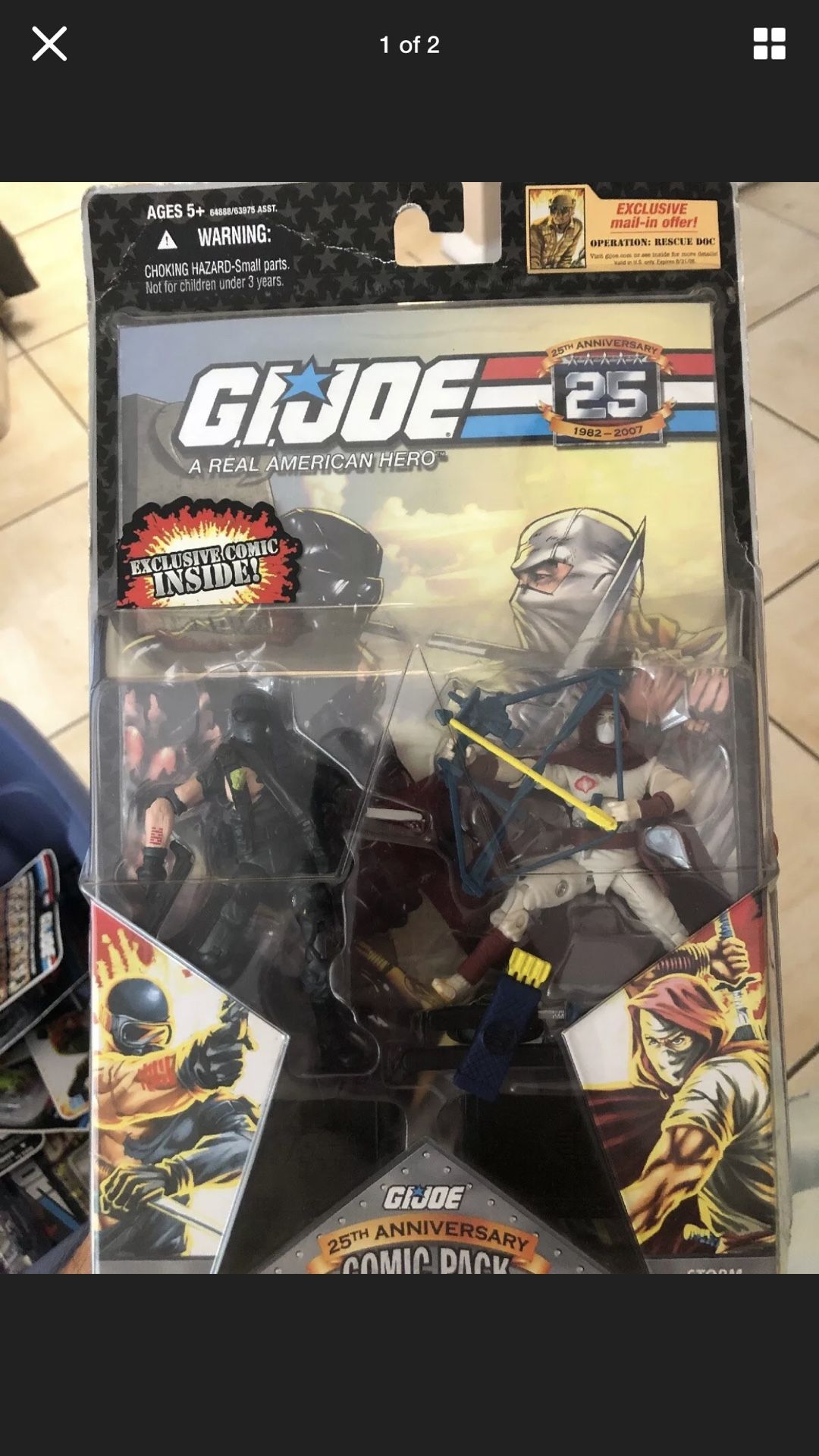 GI JOE COMIC / Snake Eyes and Storm Shadow action figures