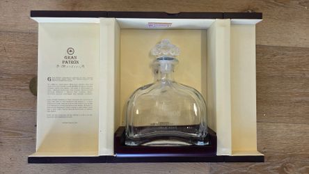Gran Patron empty bottle and case