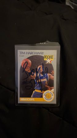 Tim Hardaway Signed 1990 NBA Hoops Rookie Card