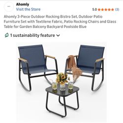 Patioa Furniture Set 2 Rocking Chairs and Table New in Box