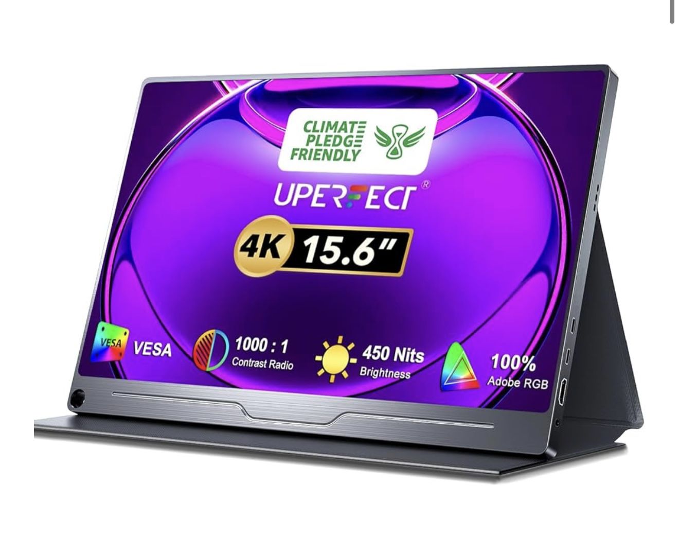 UPerfect Truly 4k 15.6” Computer Monitor UHD FreeSync 450 Nits VESA Smart Case