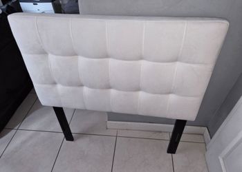 Copper Grove Worishofen Twin Velvet Headboard - White