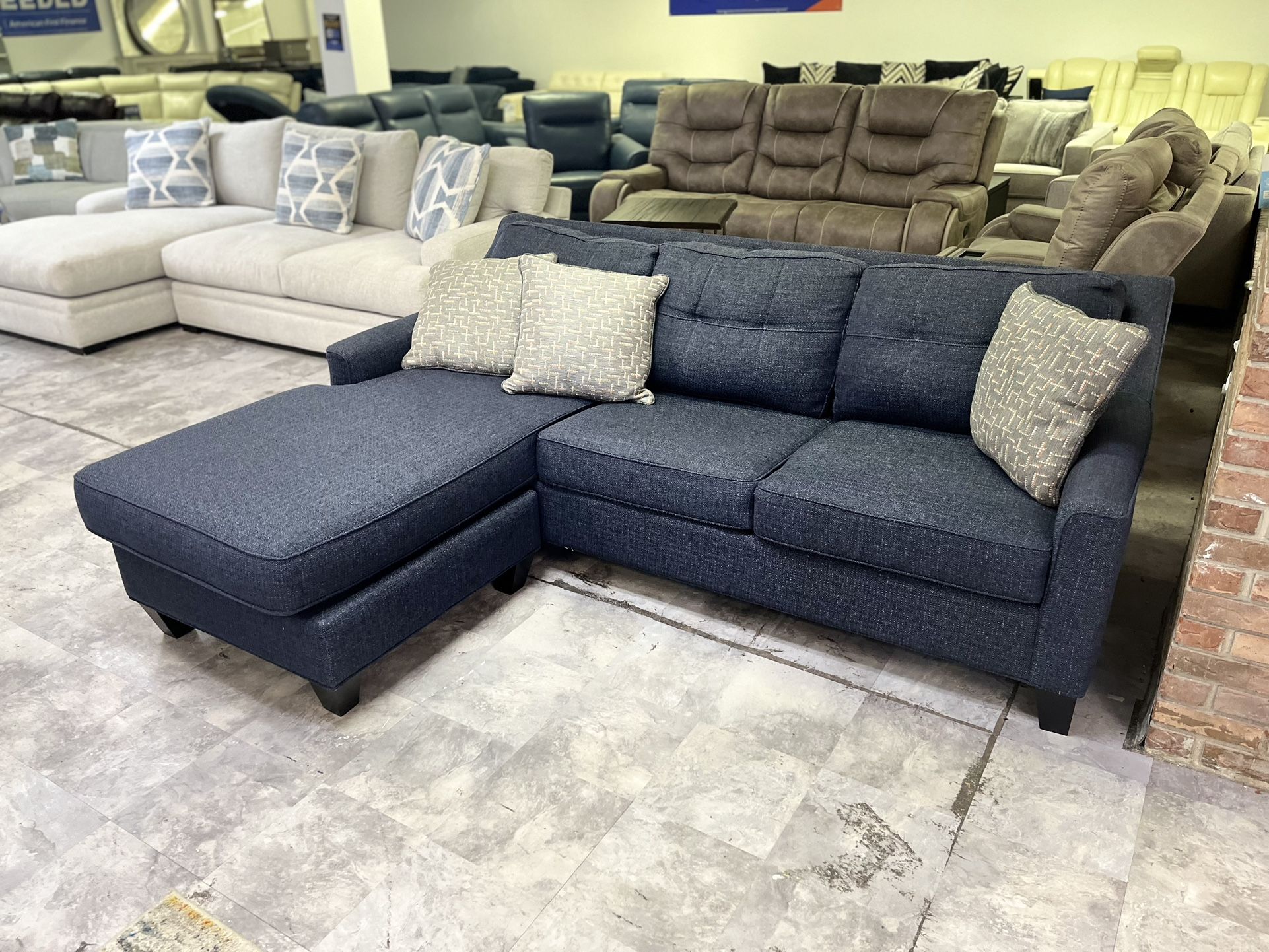 Navy Blue Sofa Chaise With Pull Out Bed