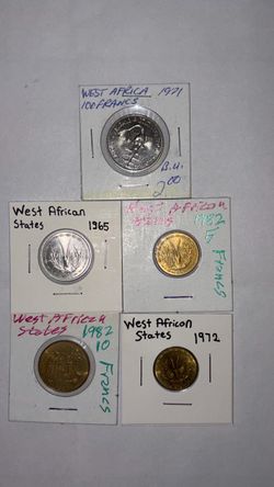 West Africa Coins (lot of 5)