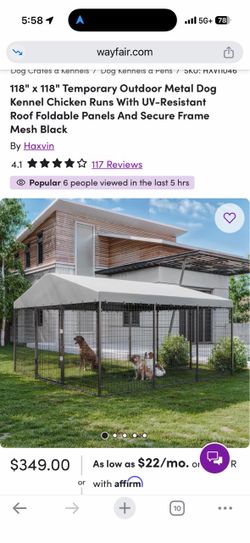 Outdoor metal dog kennel