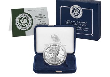250th Anniversary U.S. Army American silver Eagle One Ounce Silver Proof Coin - IN HAND
