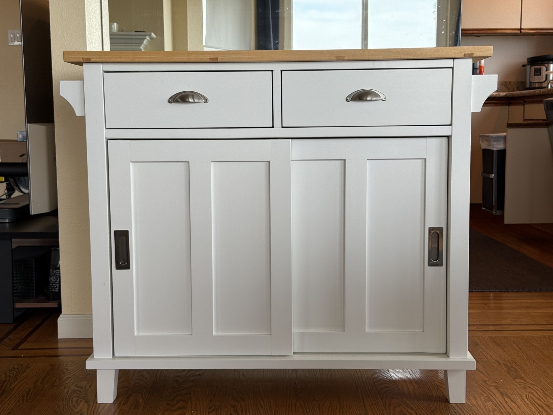 Belmont White Kitchen Island (36.5"H x 44.25"W x 20.5"D)
